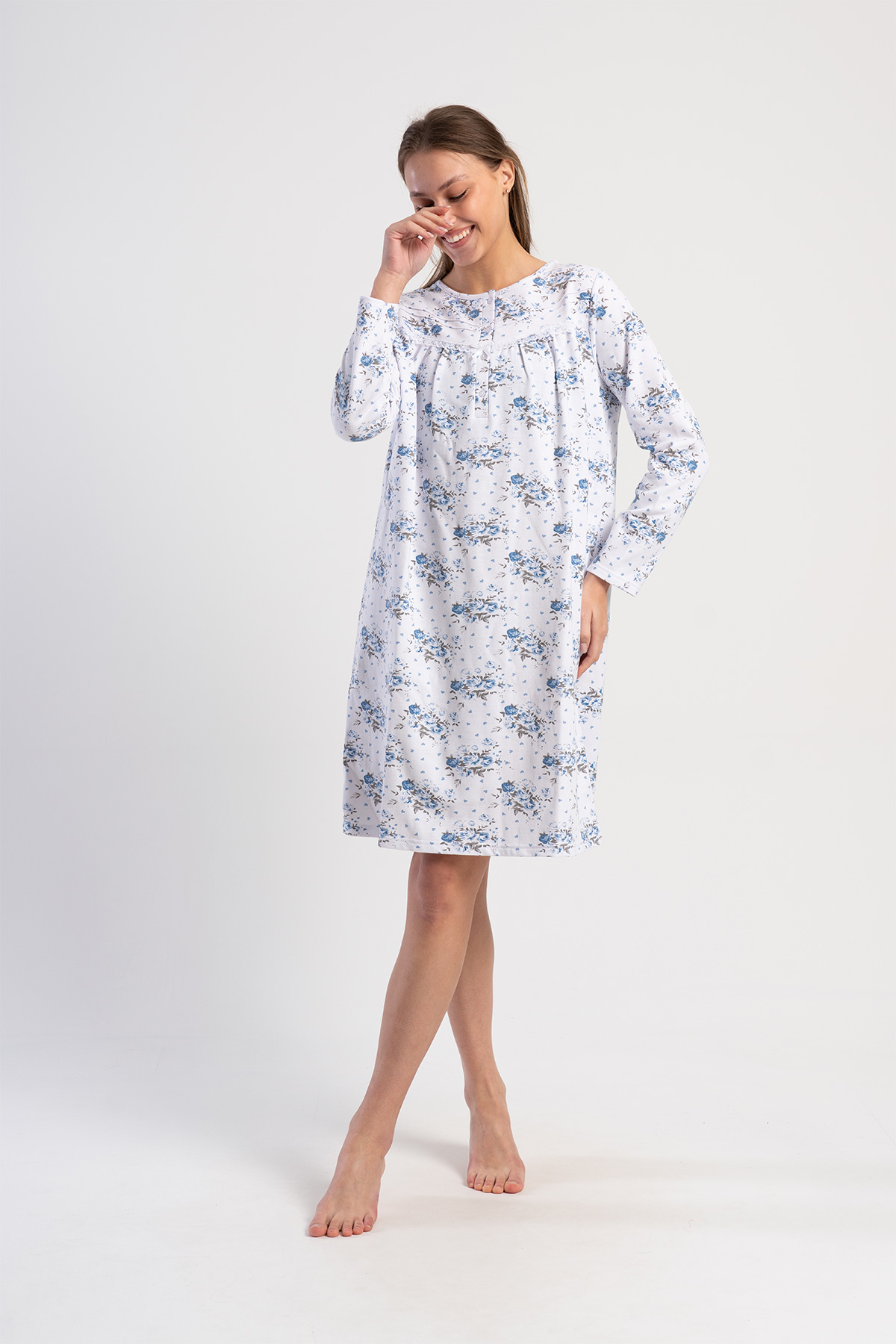 Woman Testa Cotton Grandma Nightgown