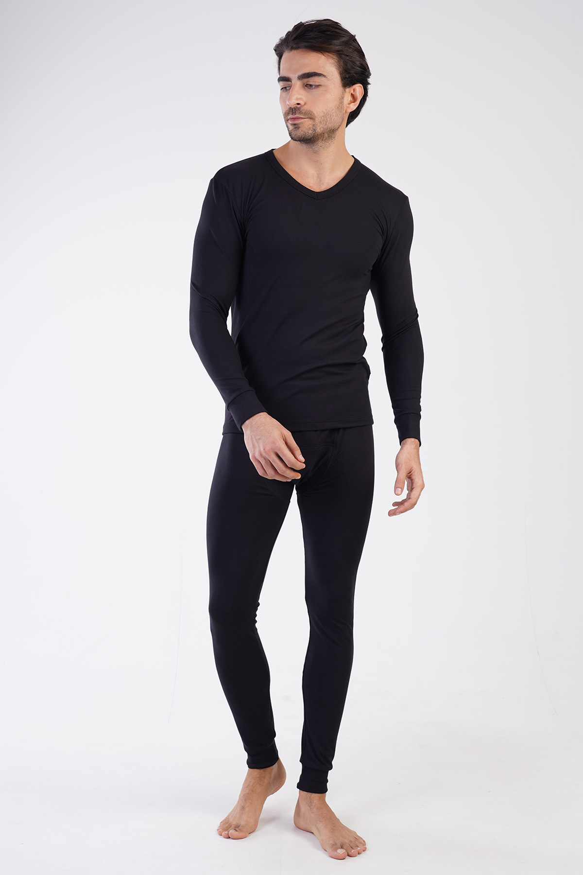 Man Comfort V Neck Thermal Underwear Set