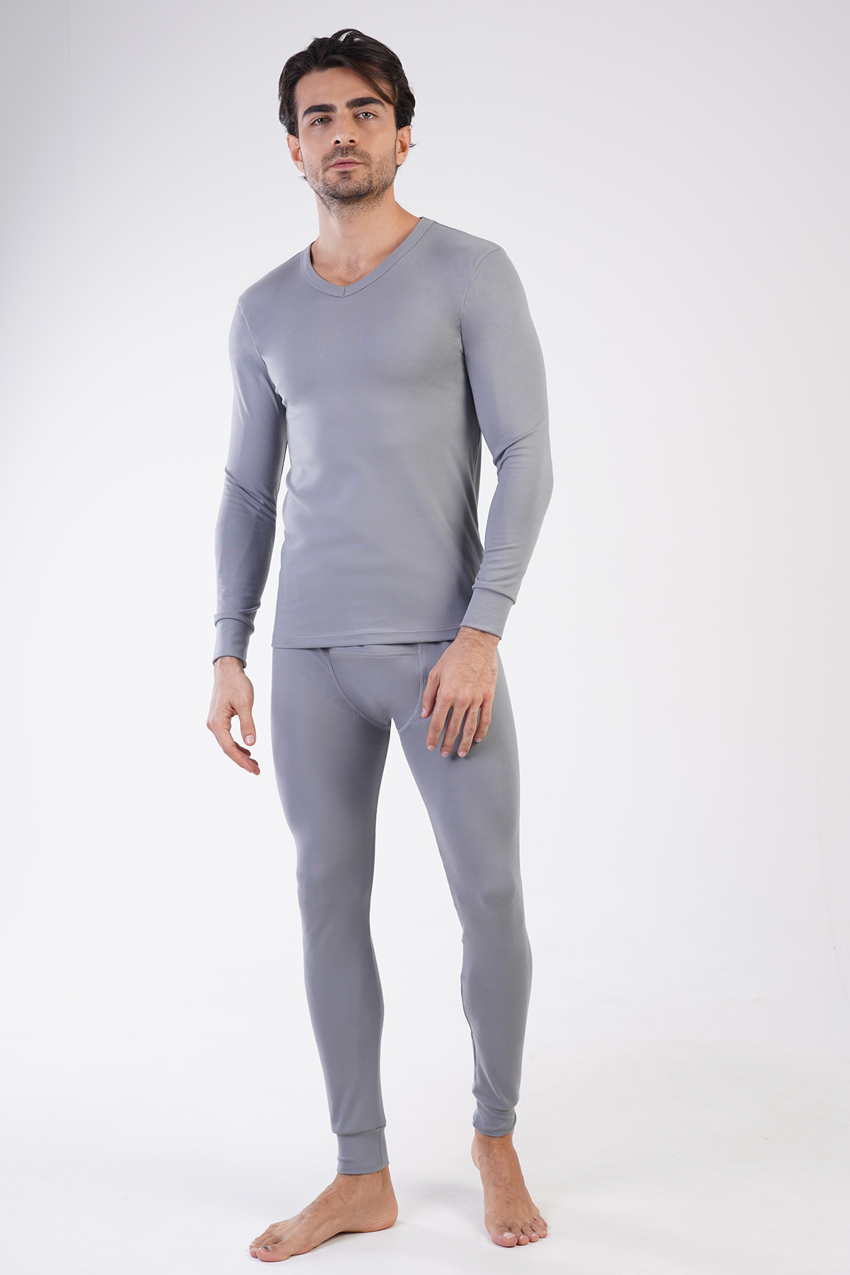 Man Comfort V Neck Thermal Underwear Set