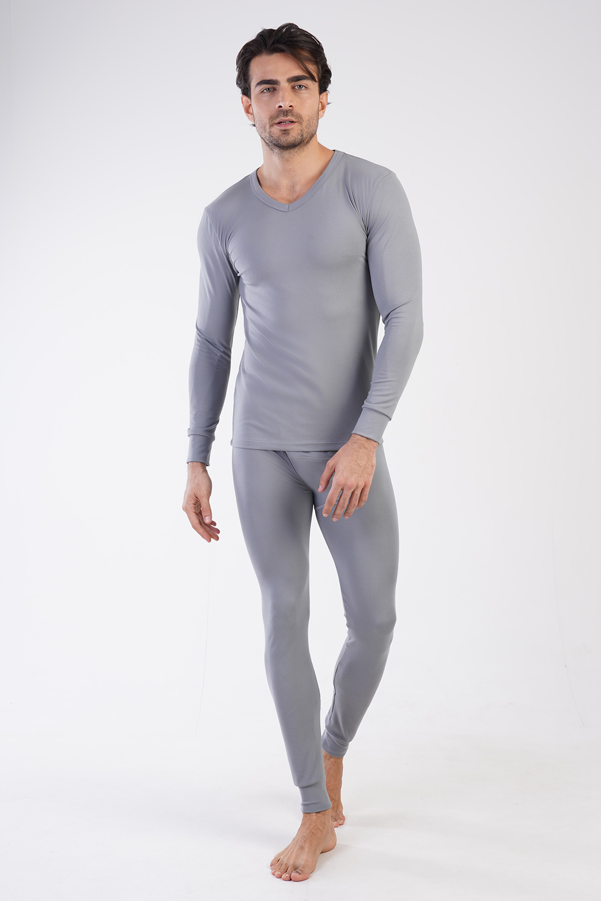 Man Comfort V Neck Thermal Underwear Set