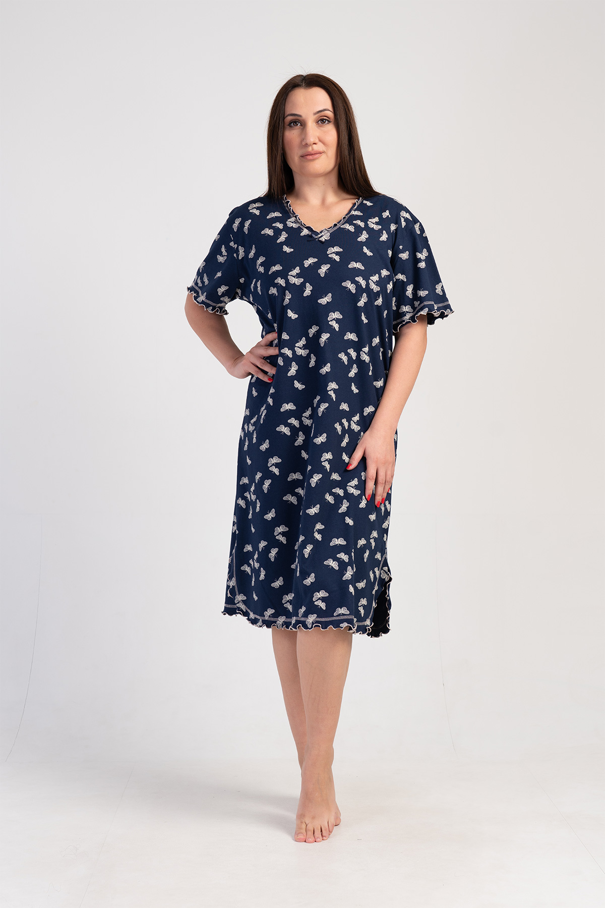 Woman Dress Blues Big Size Nightgown