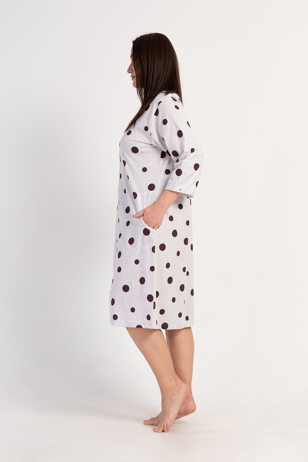 Woman Polka Dot Supreme Big Size Home Dress