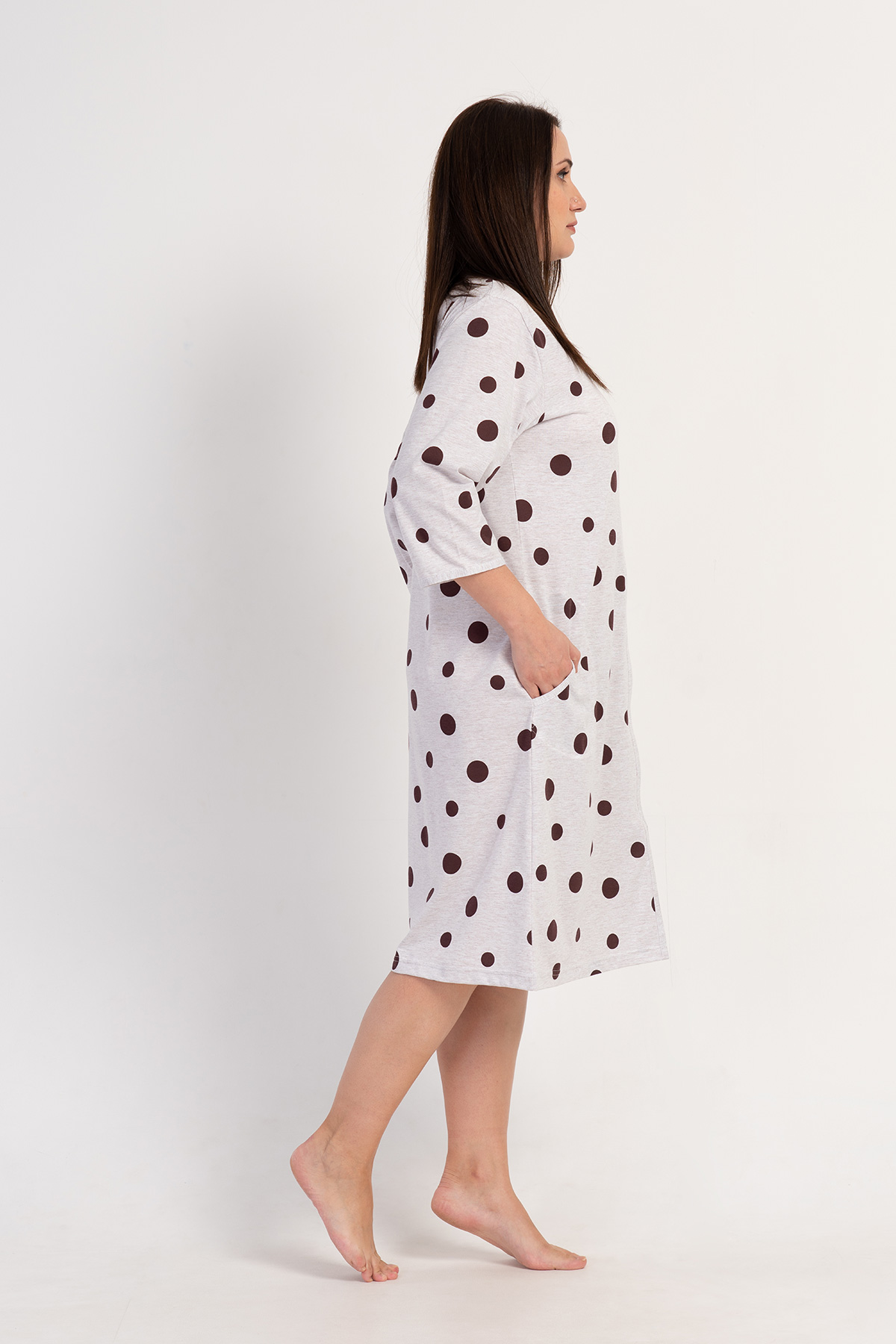 Woman Polka Dot Supreme Big Size Home Dress