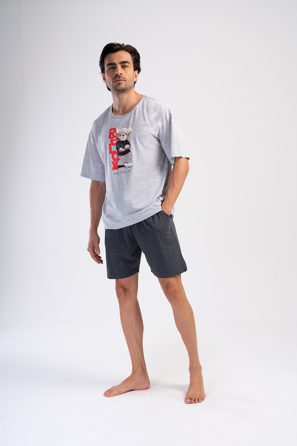 Man Relax Supreme Low Shoulder Short Set