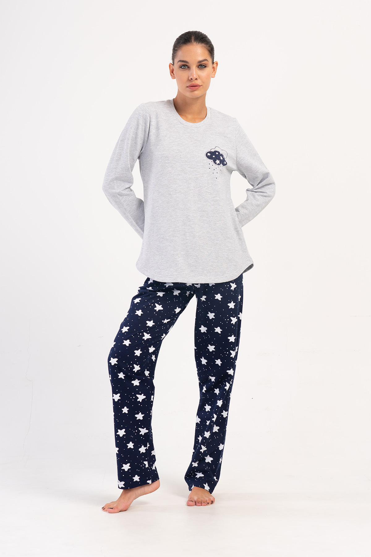 Woman Enna Two Yarn Long Sleeve Pyjama Set