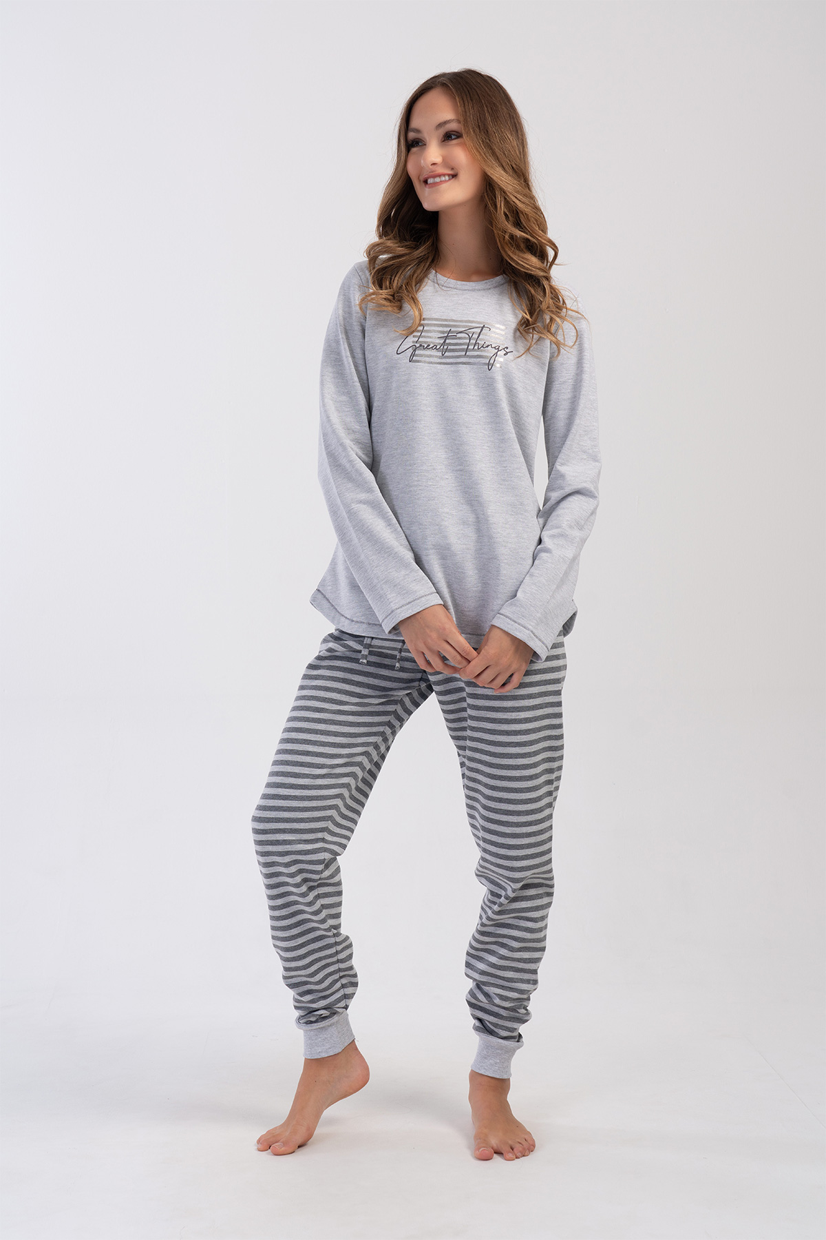 Woman Shiny Two Yarn Pyjama Set