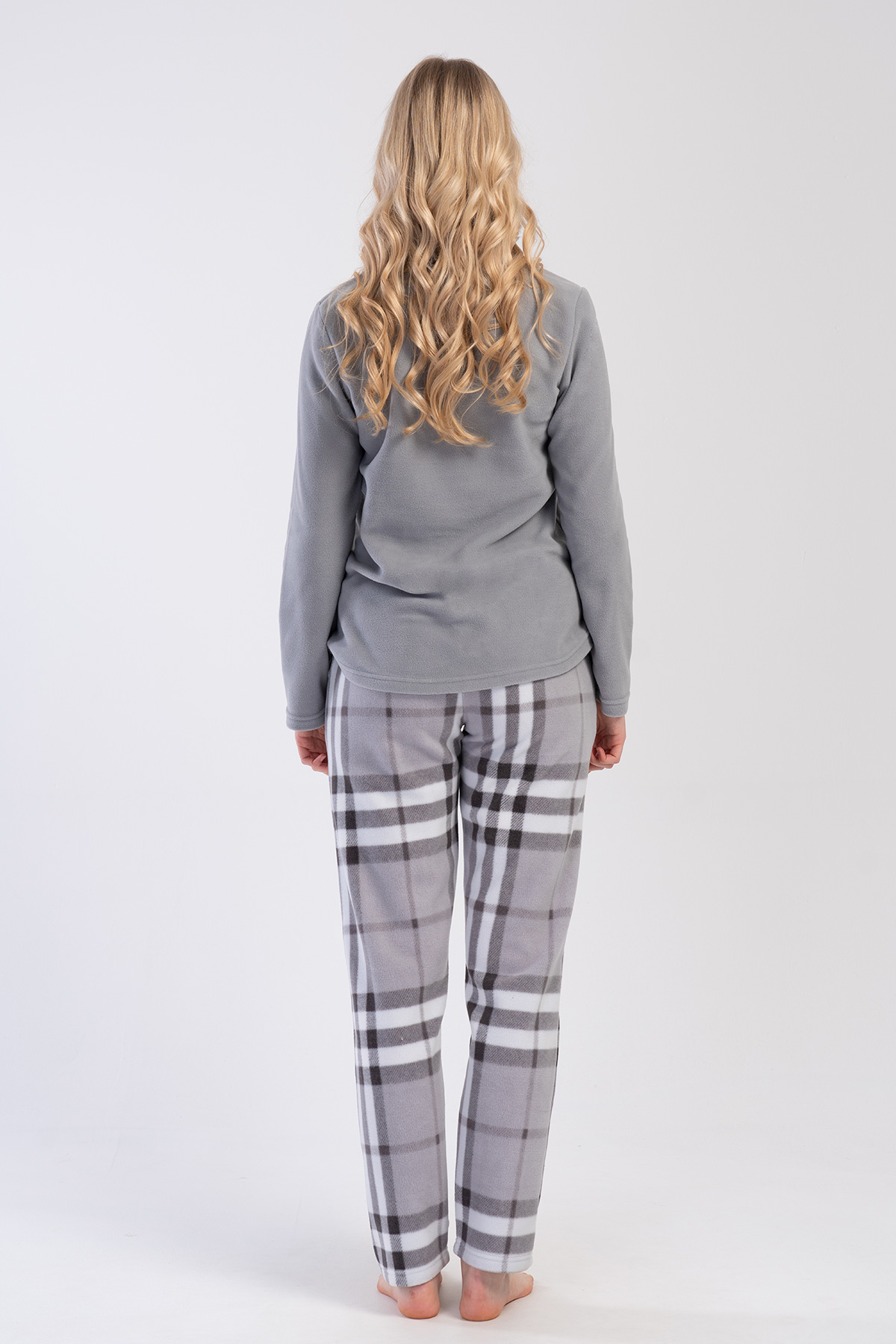 Woman Plaid Pengue Fleece Pyjama Set