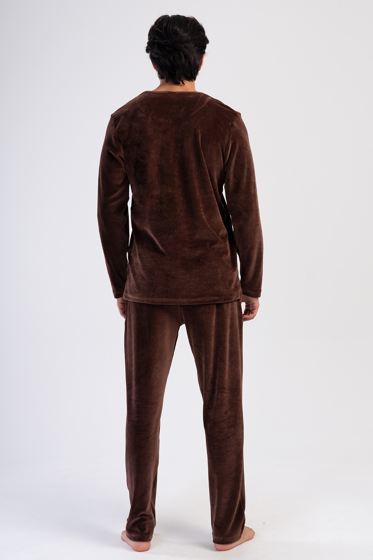 Man Brown Velvet Pyjama Set