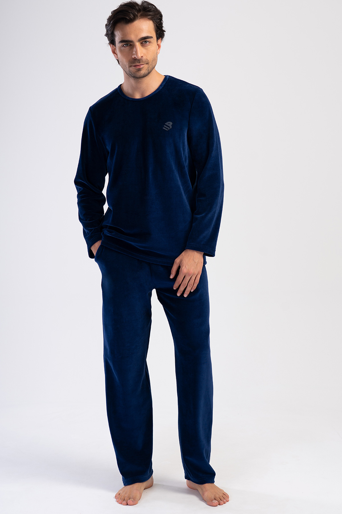 Man Indigo Velvet Pyjama Set