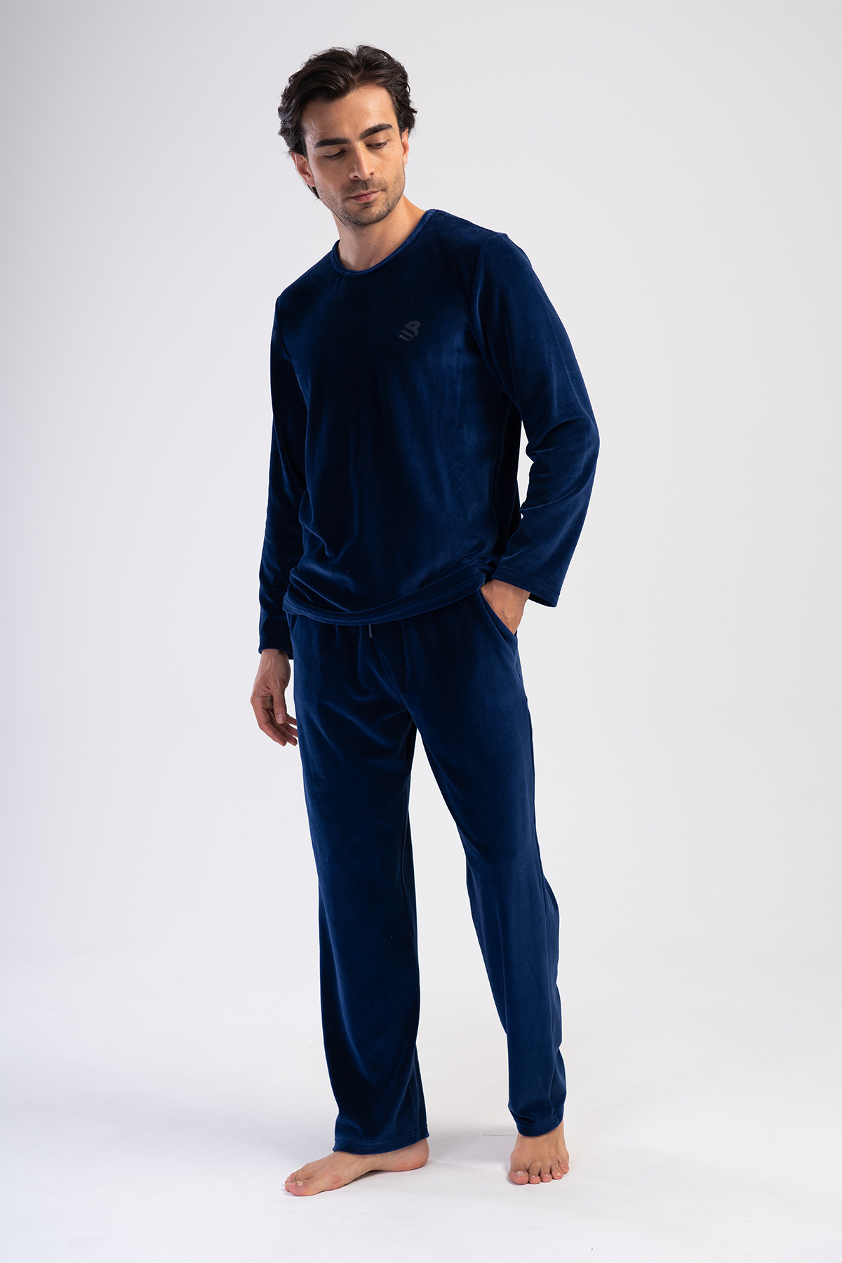 Man Indigo Velvet Pyjama Set