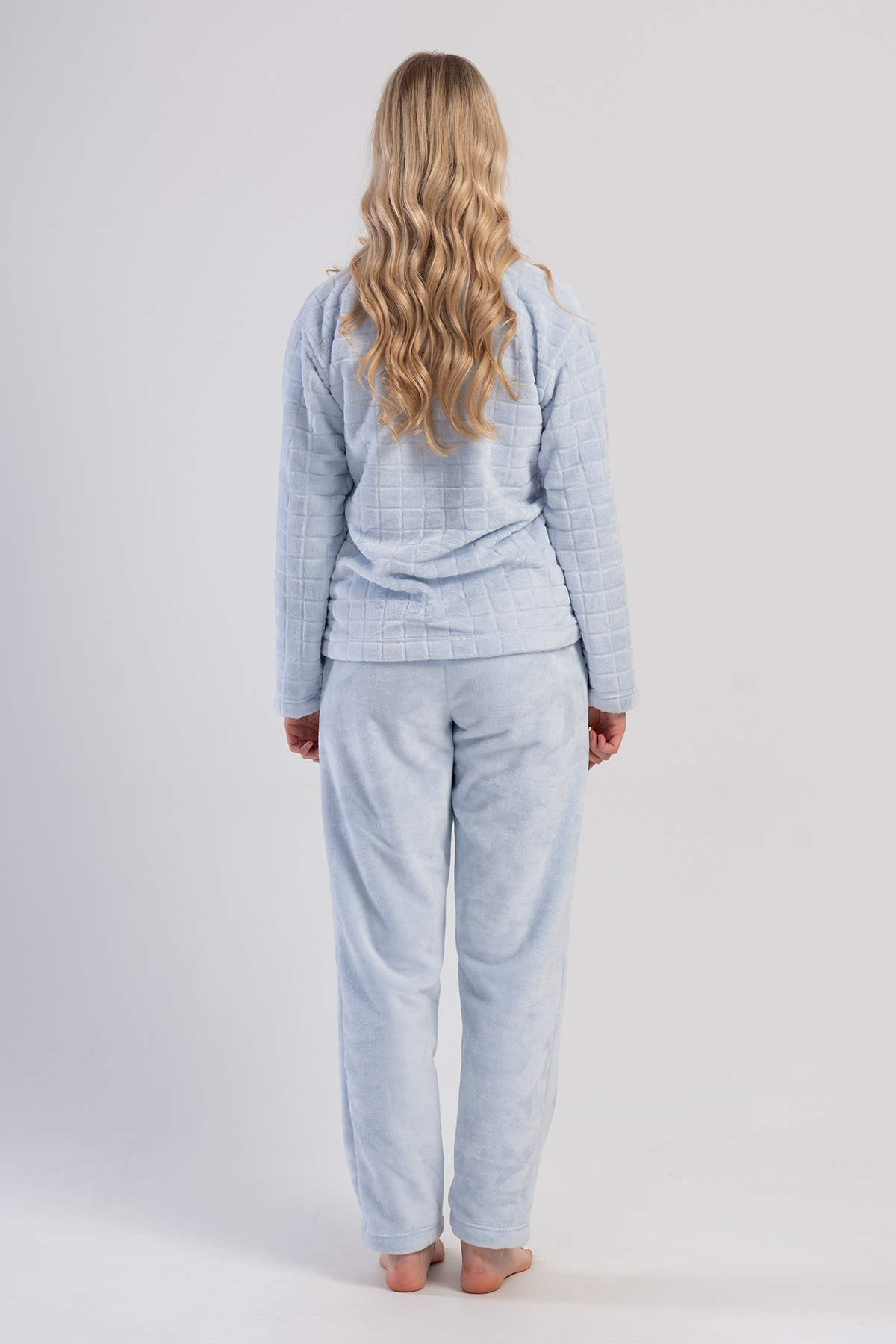 Woman Blue Ultrasoft V Neck Pyjama Set