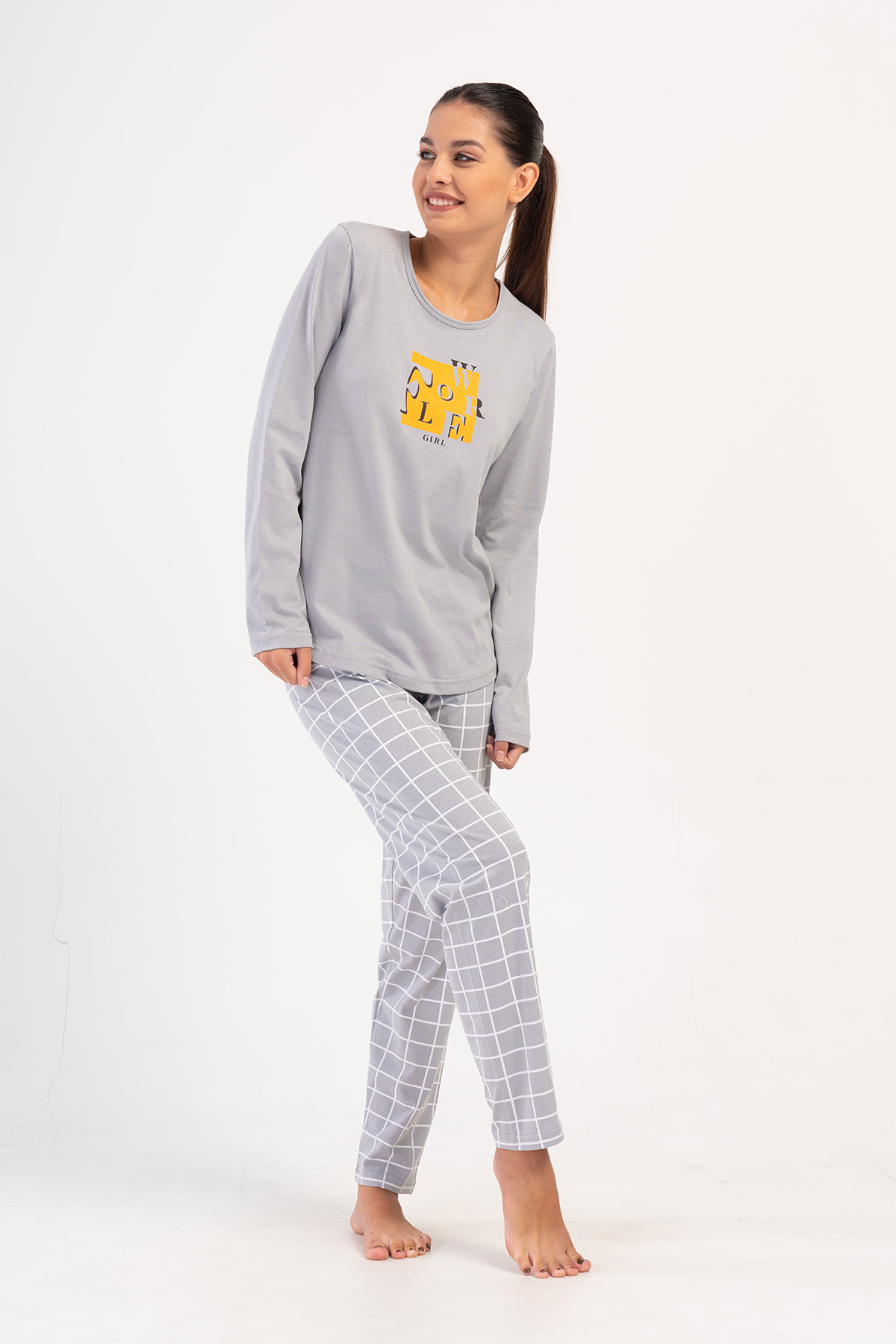 Woman Stone Supreme O Neck Pyjama Set