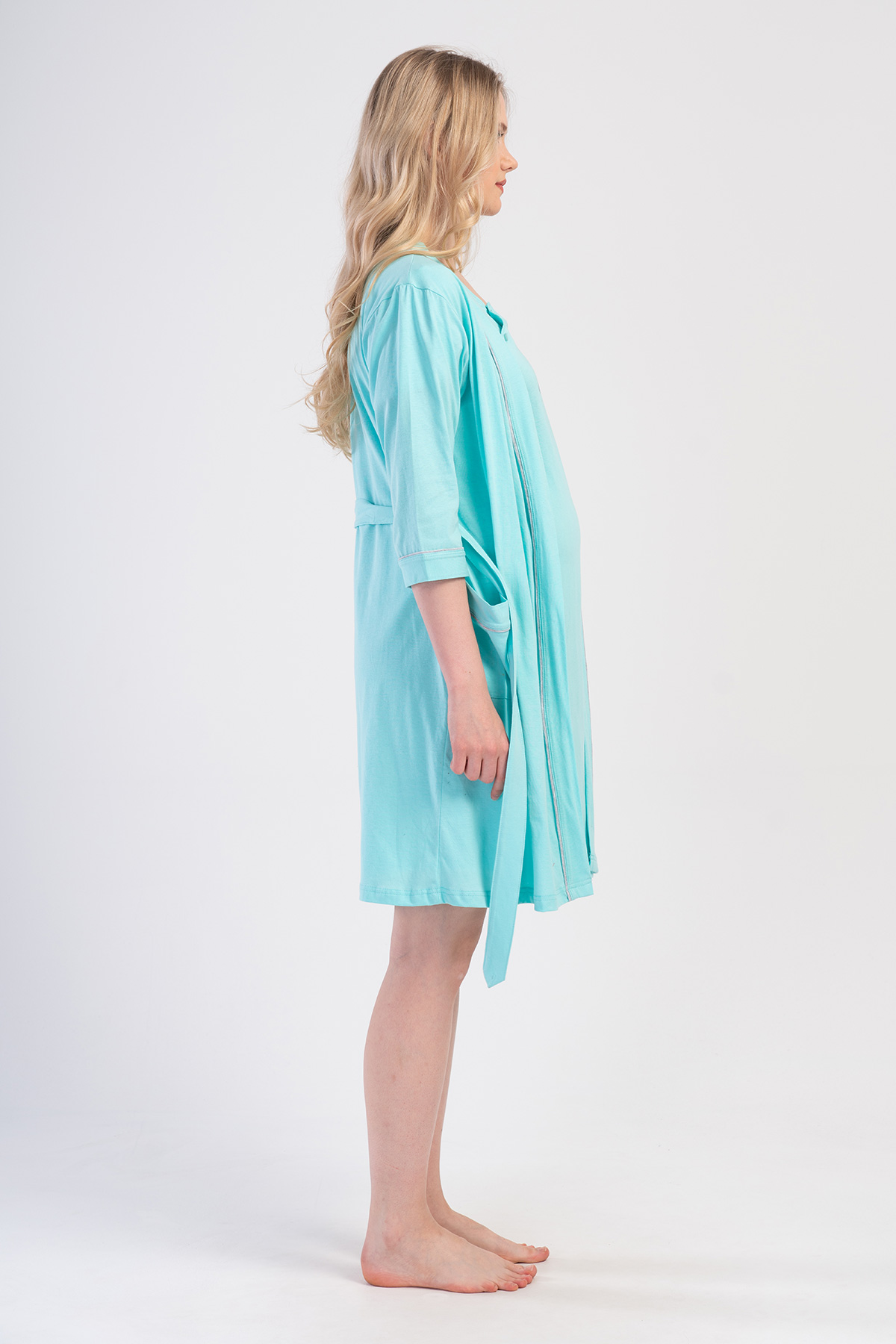 Woman Mint Supreme Pregnant Dressing Gown Set