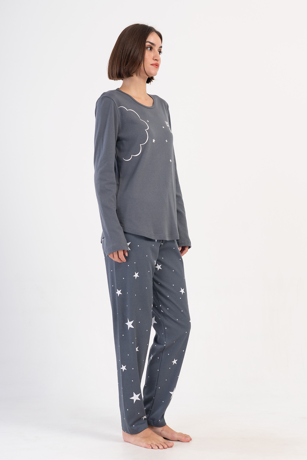 Woman Fume Big Size Interlock Pyjama Set