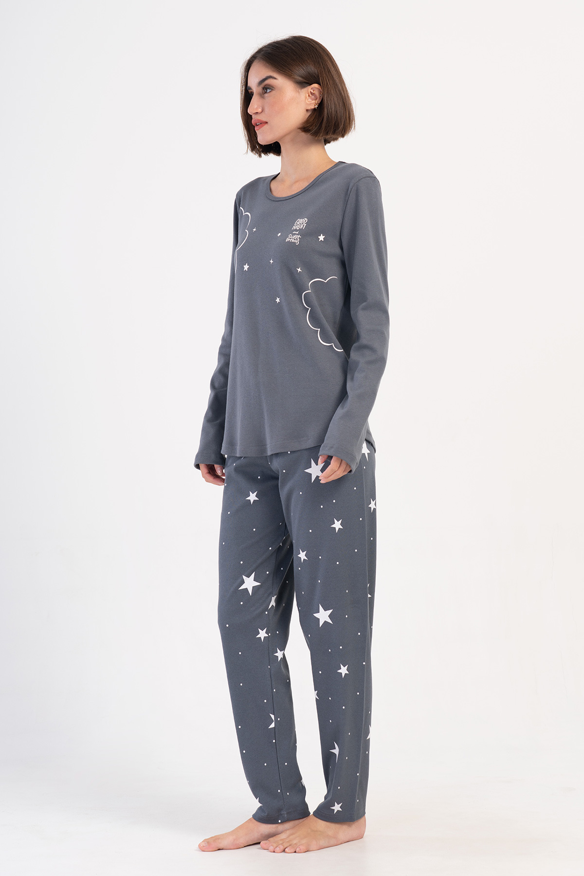 Woman Fume Big Size Interlock Pyjama Set