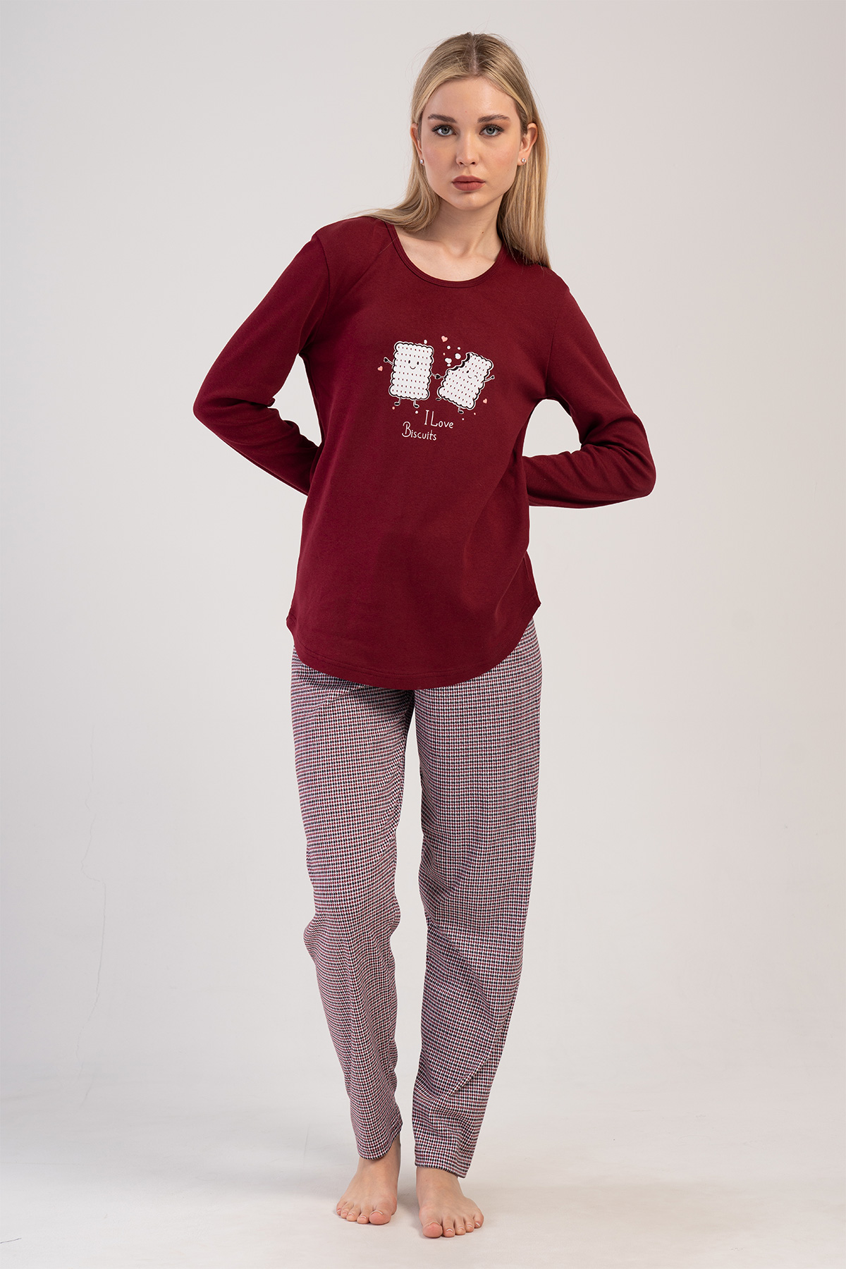 Woman Interlock Bordeaux Pyjama Set