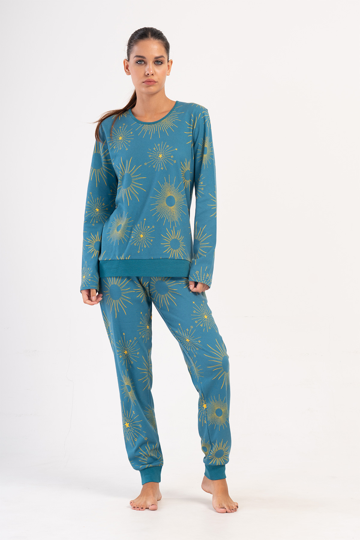 Woman Interlock Pally Long Sleeve Pyjama Set