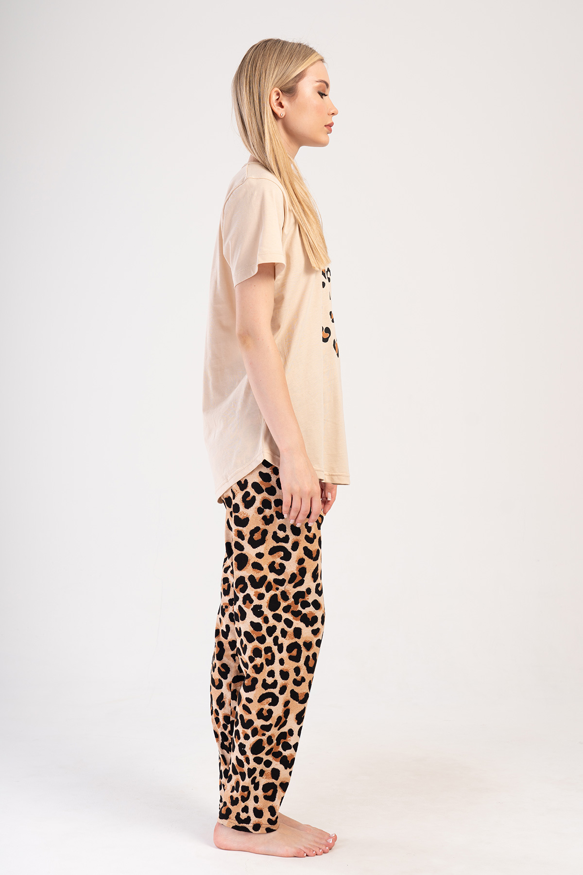 Woman Big Size Leopard Pyjama Set