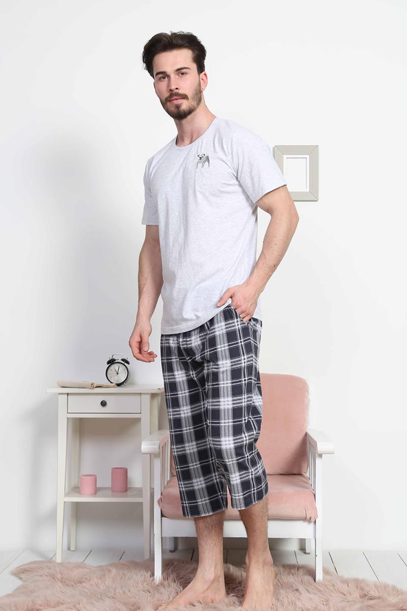 Man XXL Suprem Plaid Pattern Capri Set