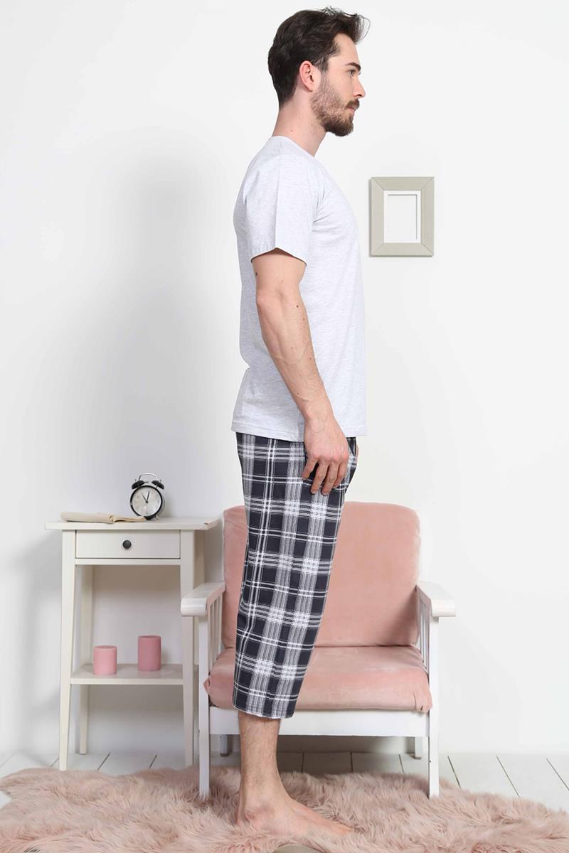 Man XXL Suprem Plaid Pattern Capri Set