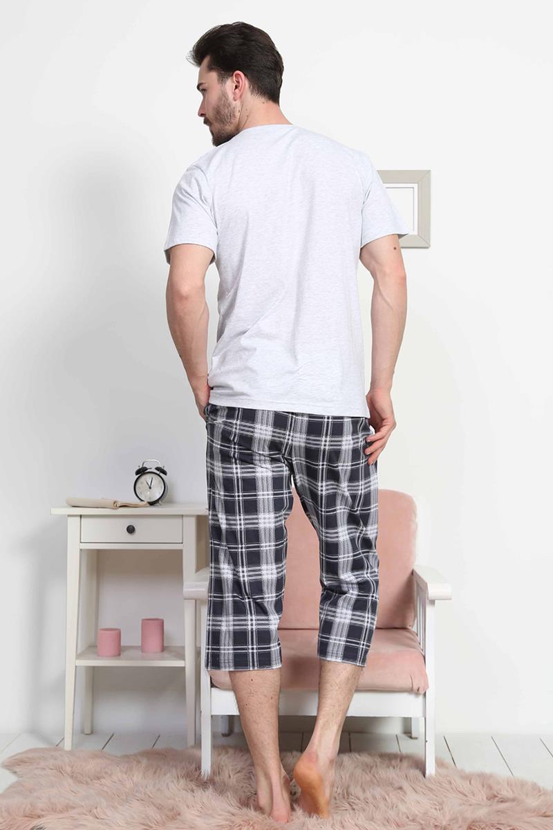 Man XXL Suprem Plaid Pattern Capri Set