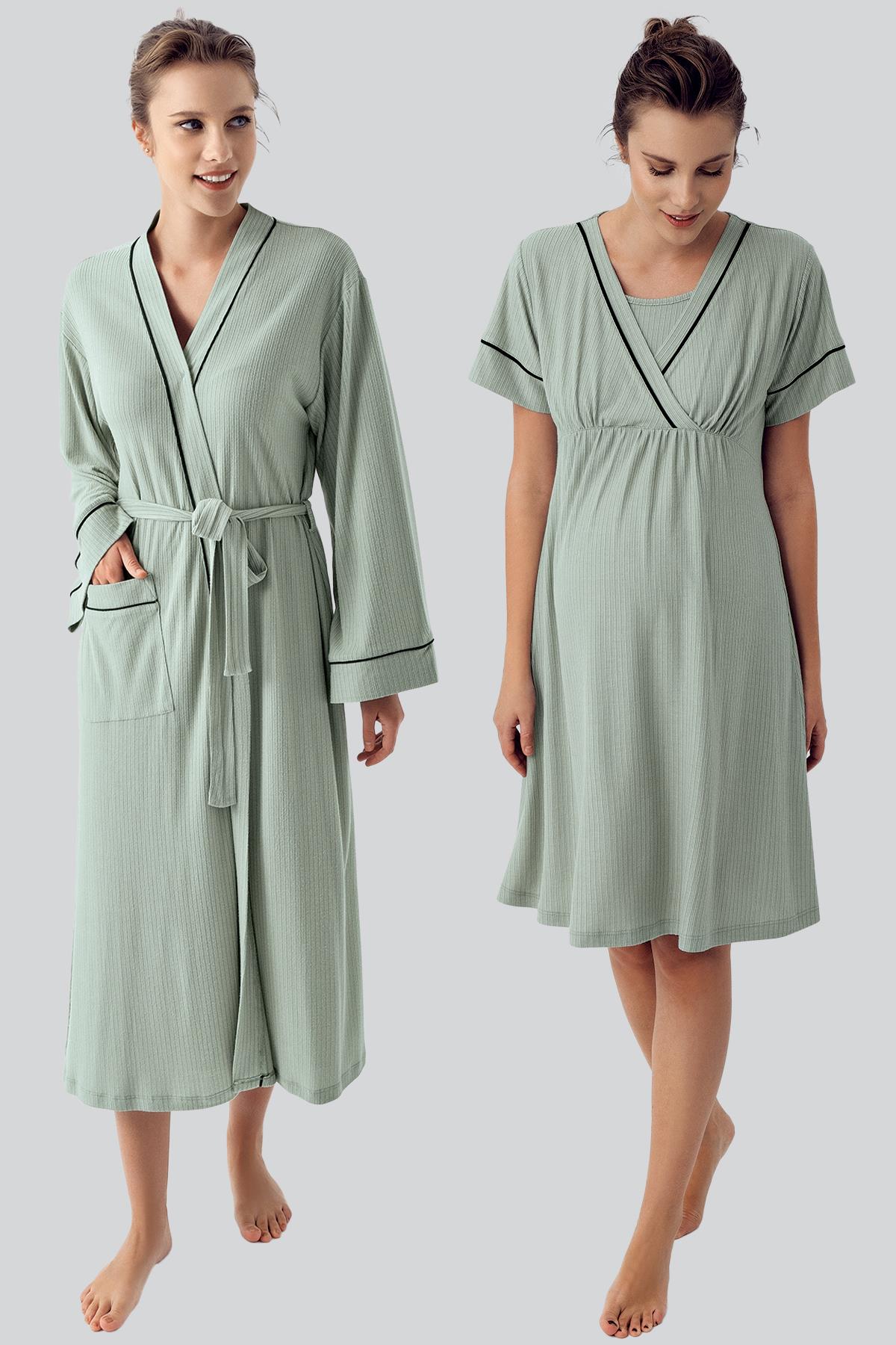 Woman Viscon Pregnant Dressing Gown Set