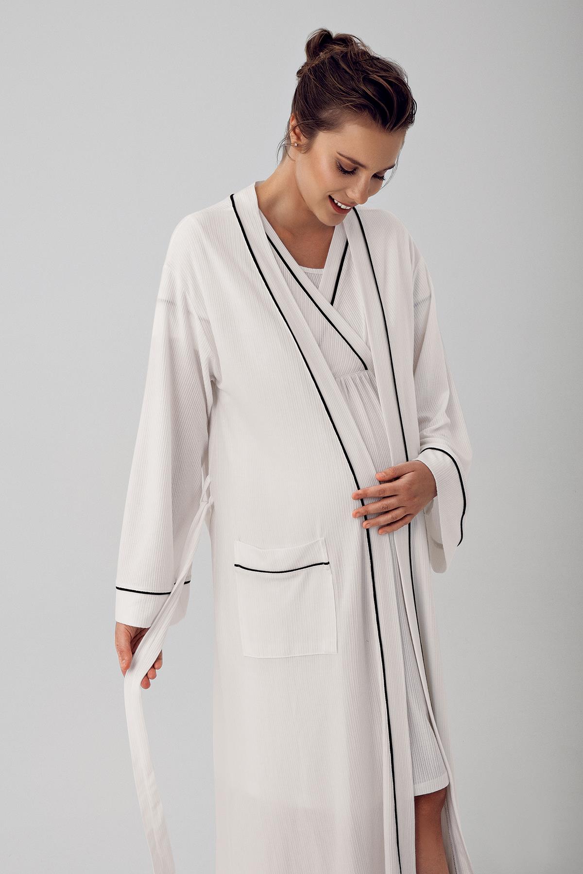 Woman Viscon Pregnant Dressing Gown Set